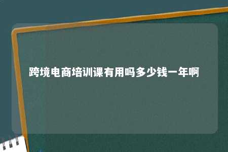 跨境电商培训课有用吗多少钱一年啊