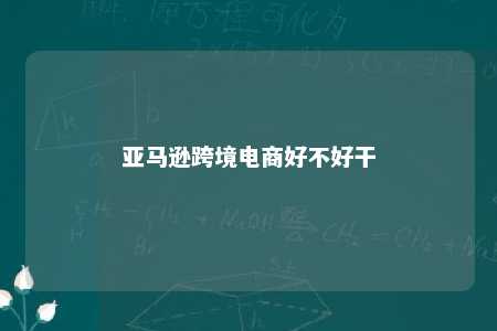 亚马逊跨境电商好不好干